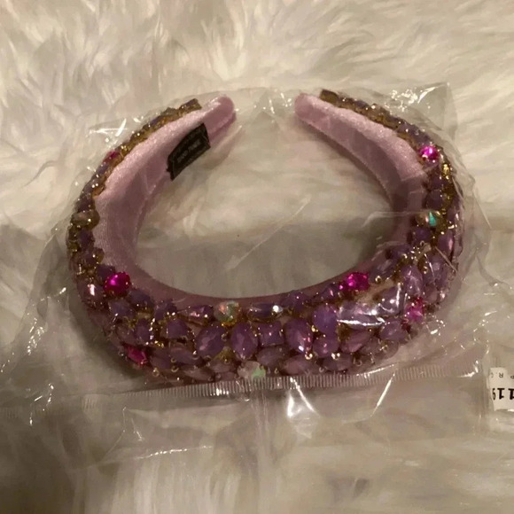 The Rhinestone Crystal Pink Padded Headband - Picture 2 of 3